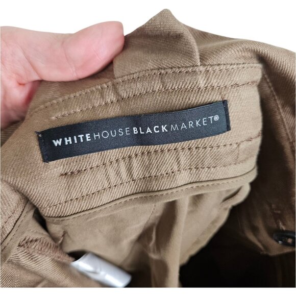 White House Black Market Pants Brown‎ Linen Blend Classic Wide Leg Size 6 - Picture 10 of 13